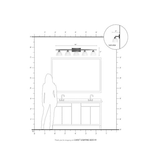 Somerset 5 Light Brushed Nickel Bath Vanity