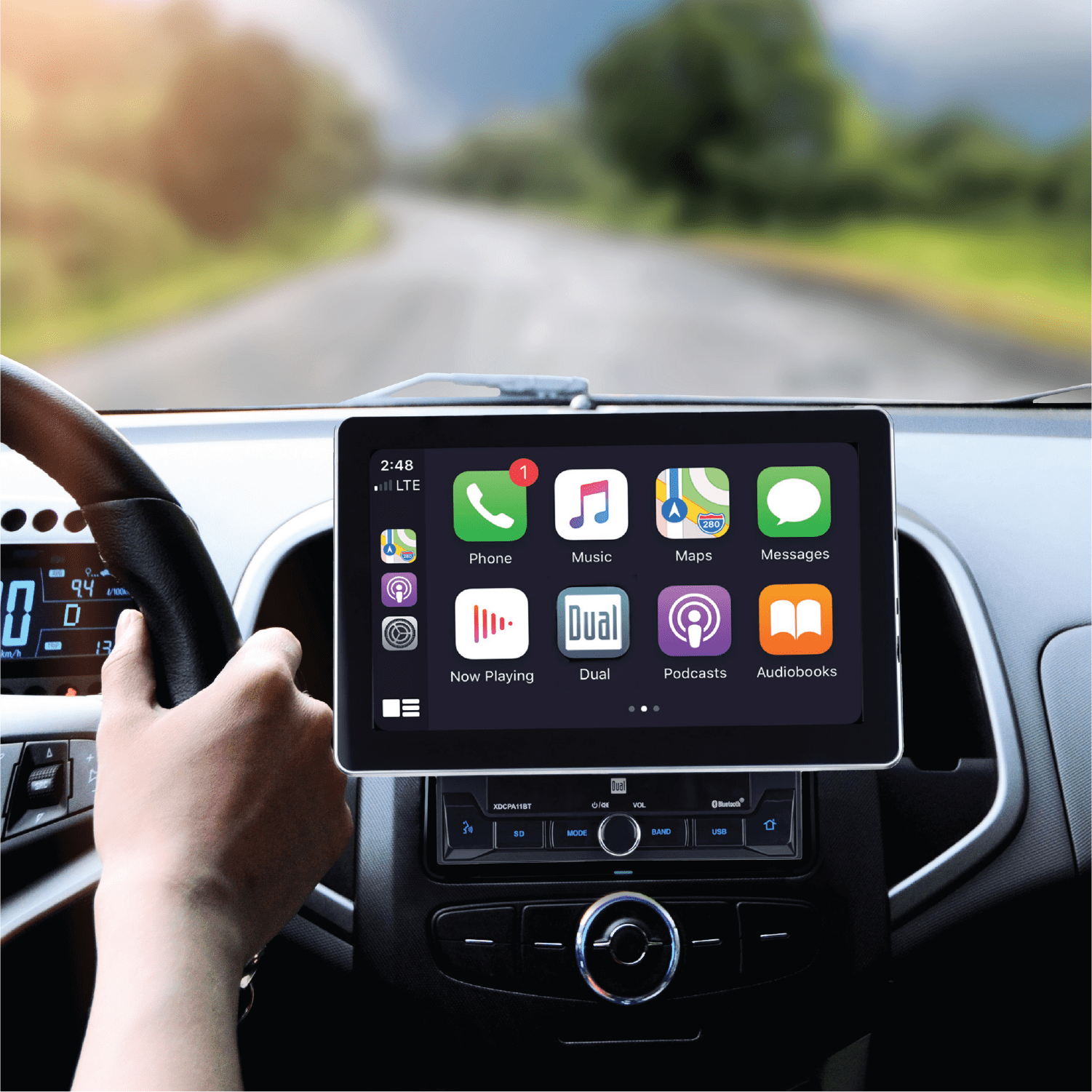 Dual Electronics XDCPA11BT 10.1 Inch, Car Stereo Head Unit, Double DIN Certified Apple CarPlay Android Auto with Bluetooth