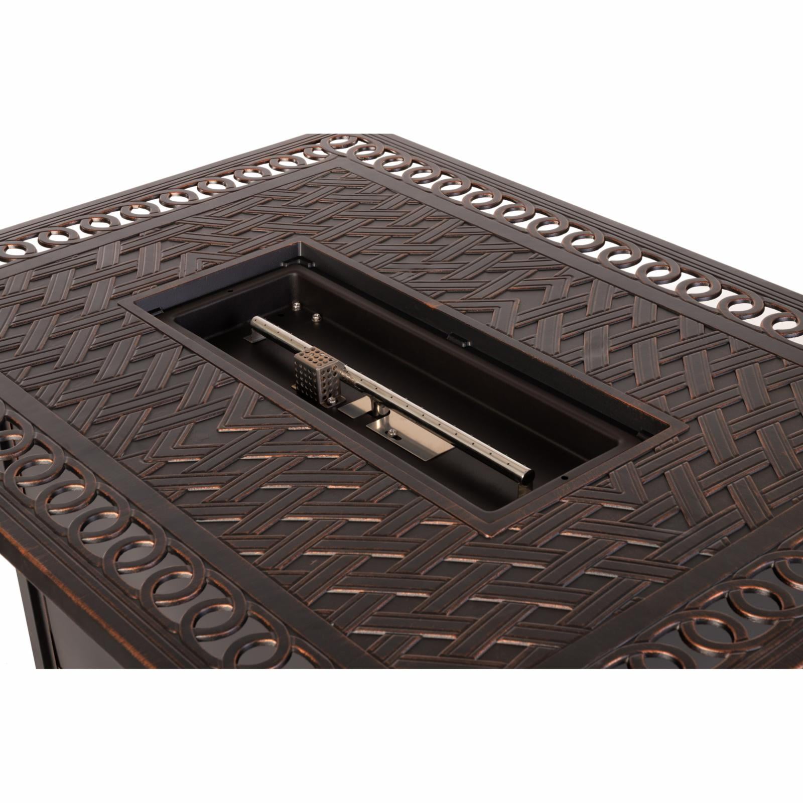 Fire Sense Meerin 48 in. Rectangular Aluminum Gas Fire Pit Table