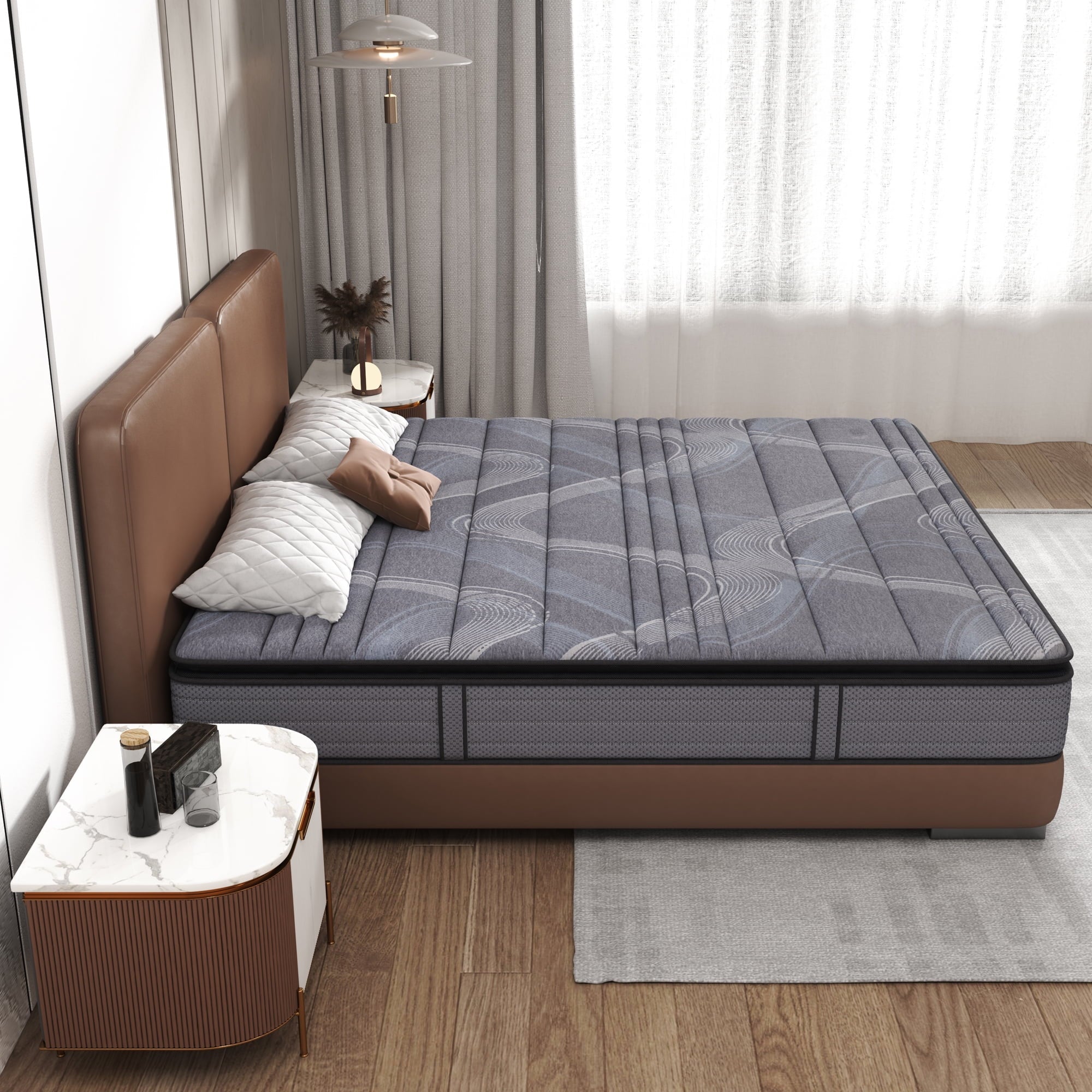 mattress in a box,NISIEN 10 Inch Hybrid Mattress, Gel Memory Foam Mattress,Individually Wrapped Pocket Coils Innerspring Mattress,100-Night Free Trial