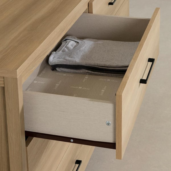 Gravity Natural Ash 6-Drawer Double Dresser, 59.25 in Chest of Drawers