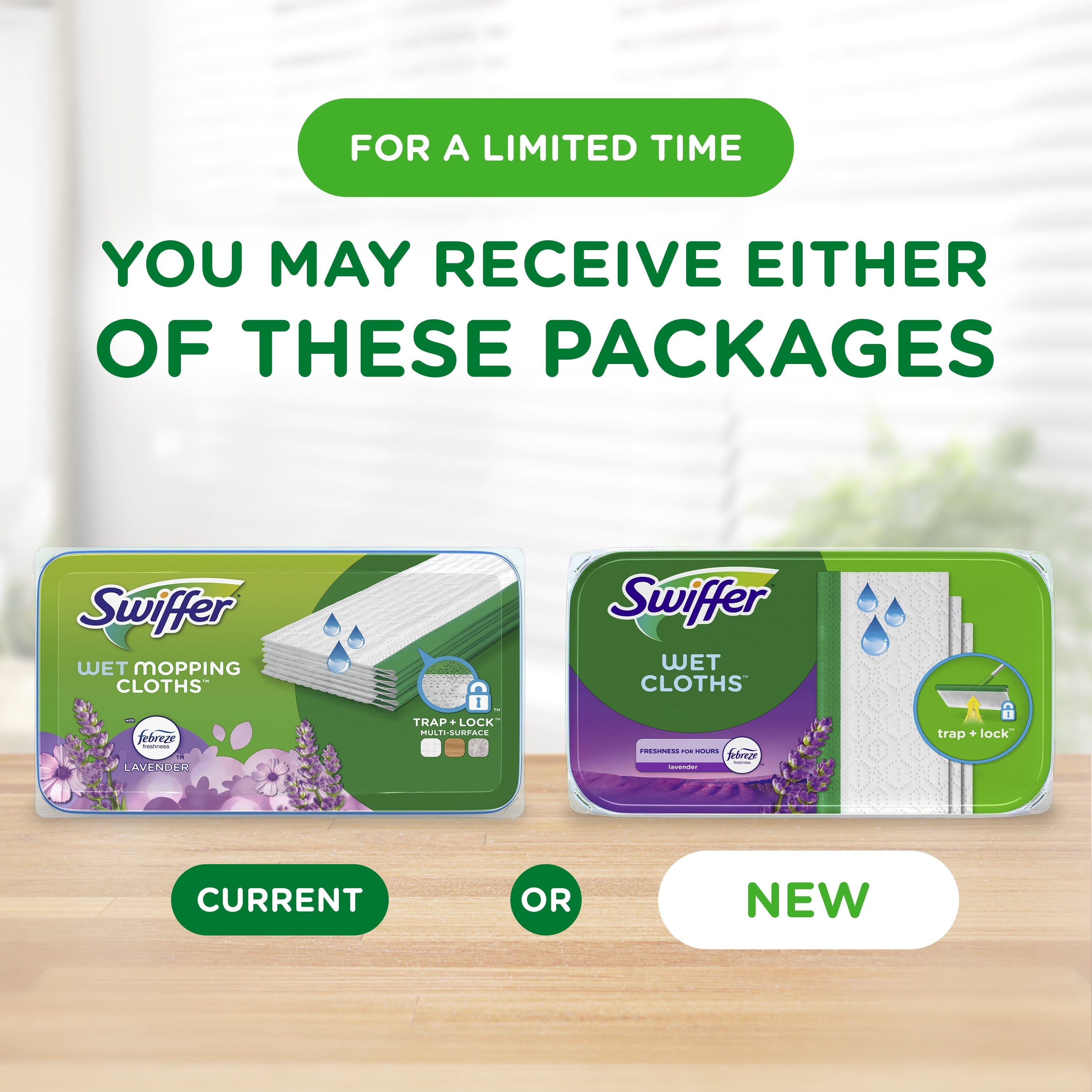 Swiffer Wet Mopping Cloths, Lavender, 12 Count