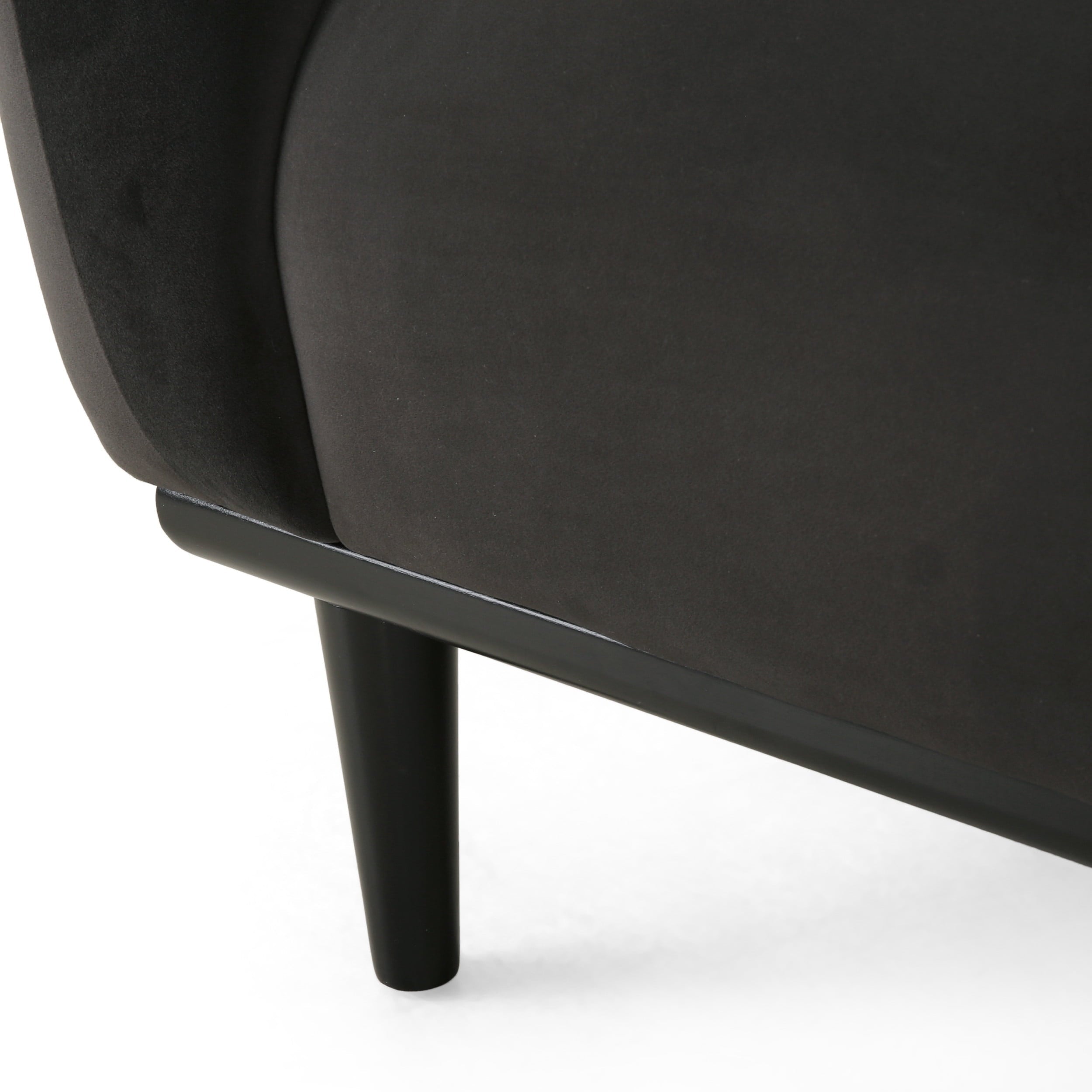 Noble House Chitwood Velvet Loveseat, Dark Gray and Matte Black