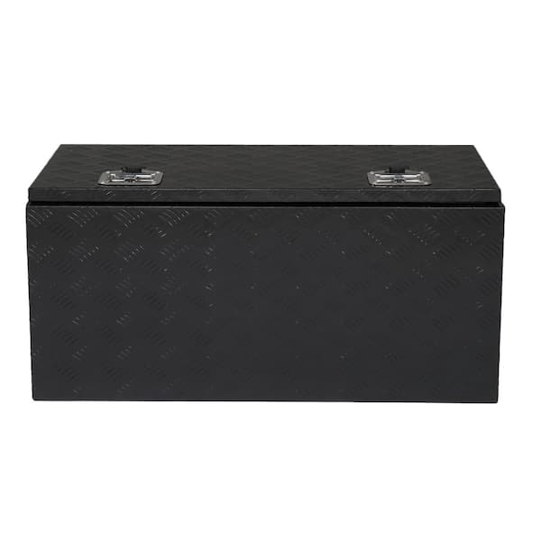 36 in. Black Diamond Plate Aluminum Underbody Truck Tool Box Double Lock with Key