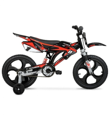 New Hyper Bicycles 16in Kids Mag Wheels Motobike, Black/Red