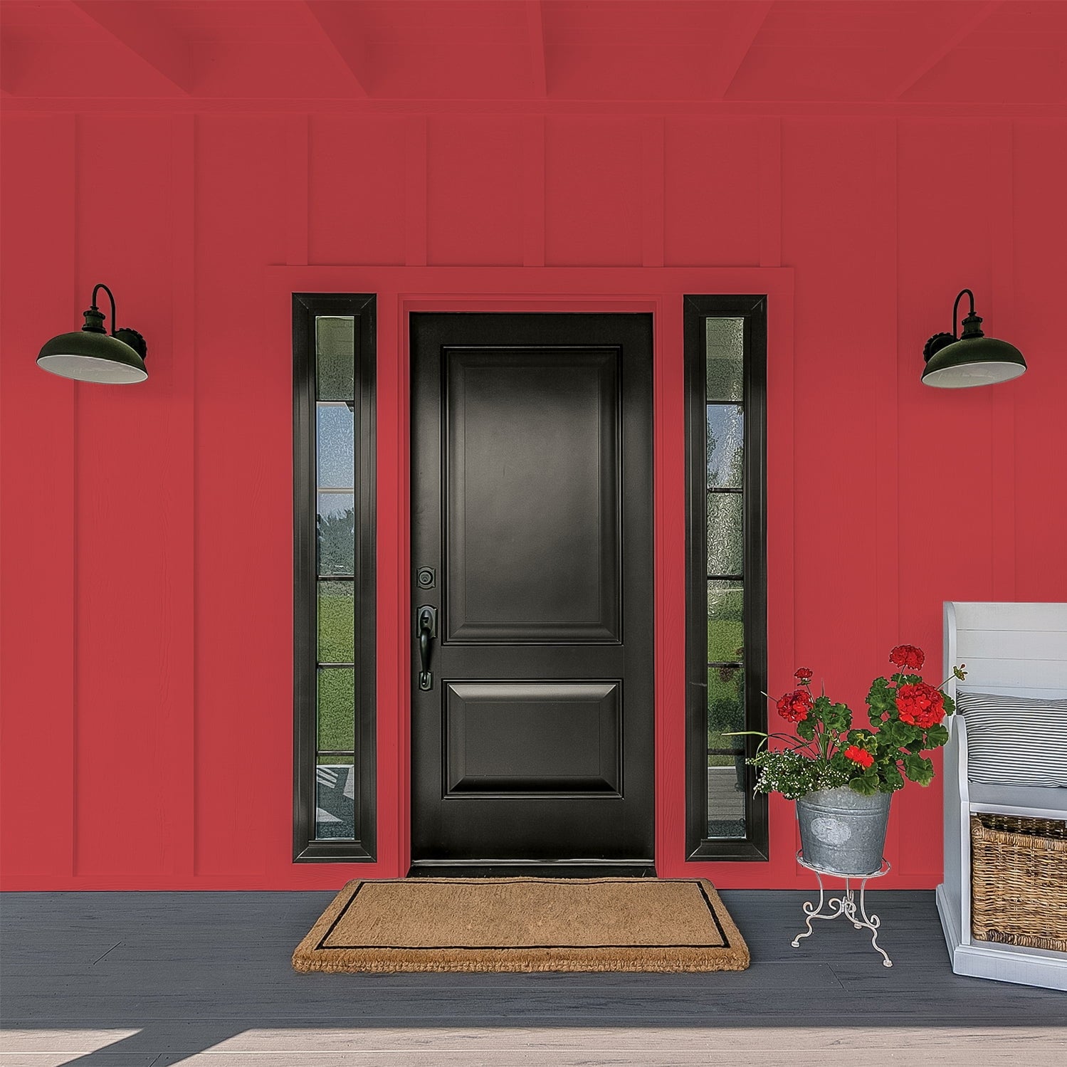 Glidden Fundamentals Exterior Paint Red Gumball / Red, Flat, 1 Gallon