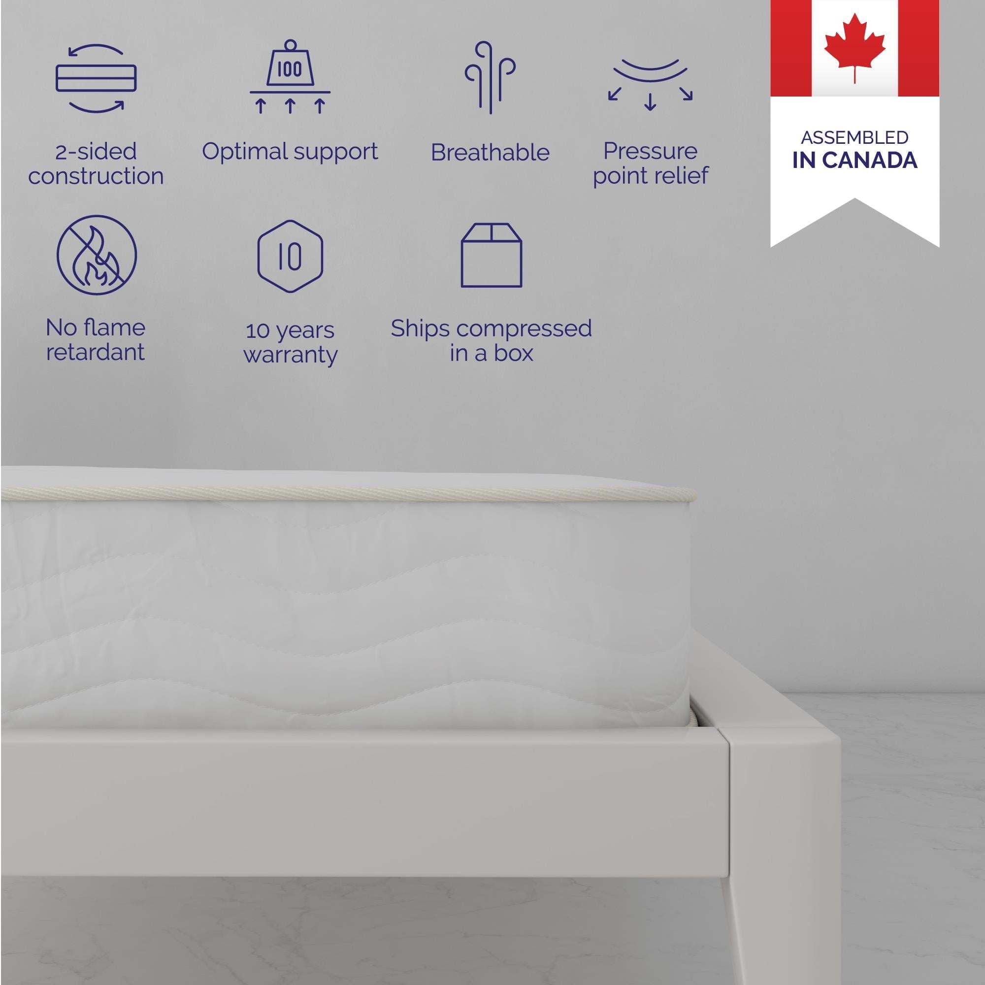 Sleep Tranquil 8'' 2-Sided Pocket Spring Mattress, Twin