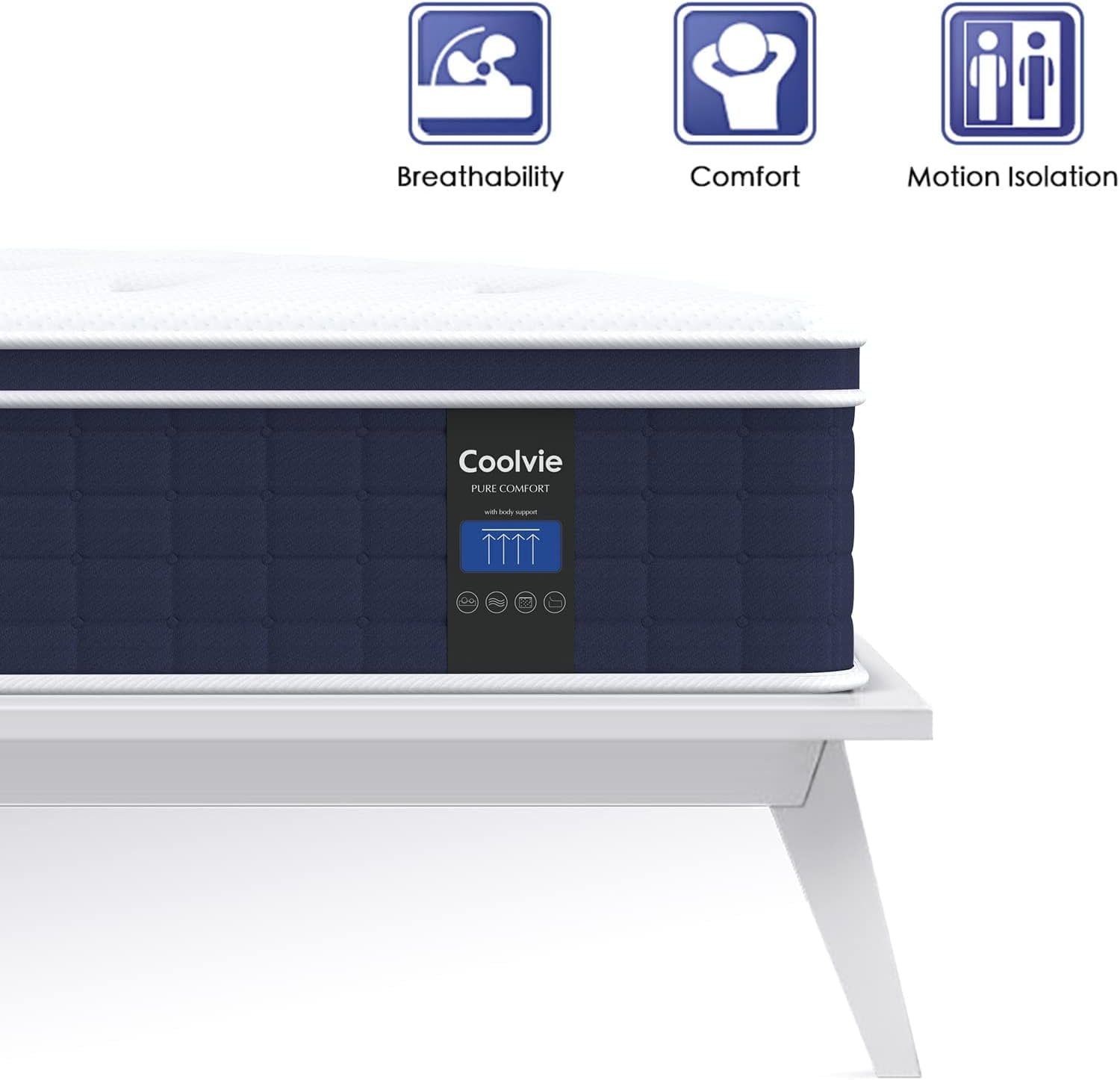 Full Size Mattress, 12 inch Hybrid Full Mattress in a Box, with 3 Layer Premium Foam and Pocket Springs, Medium Firm Feel