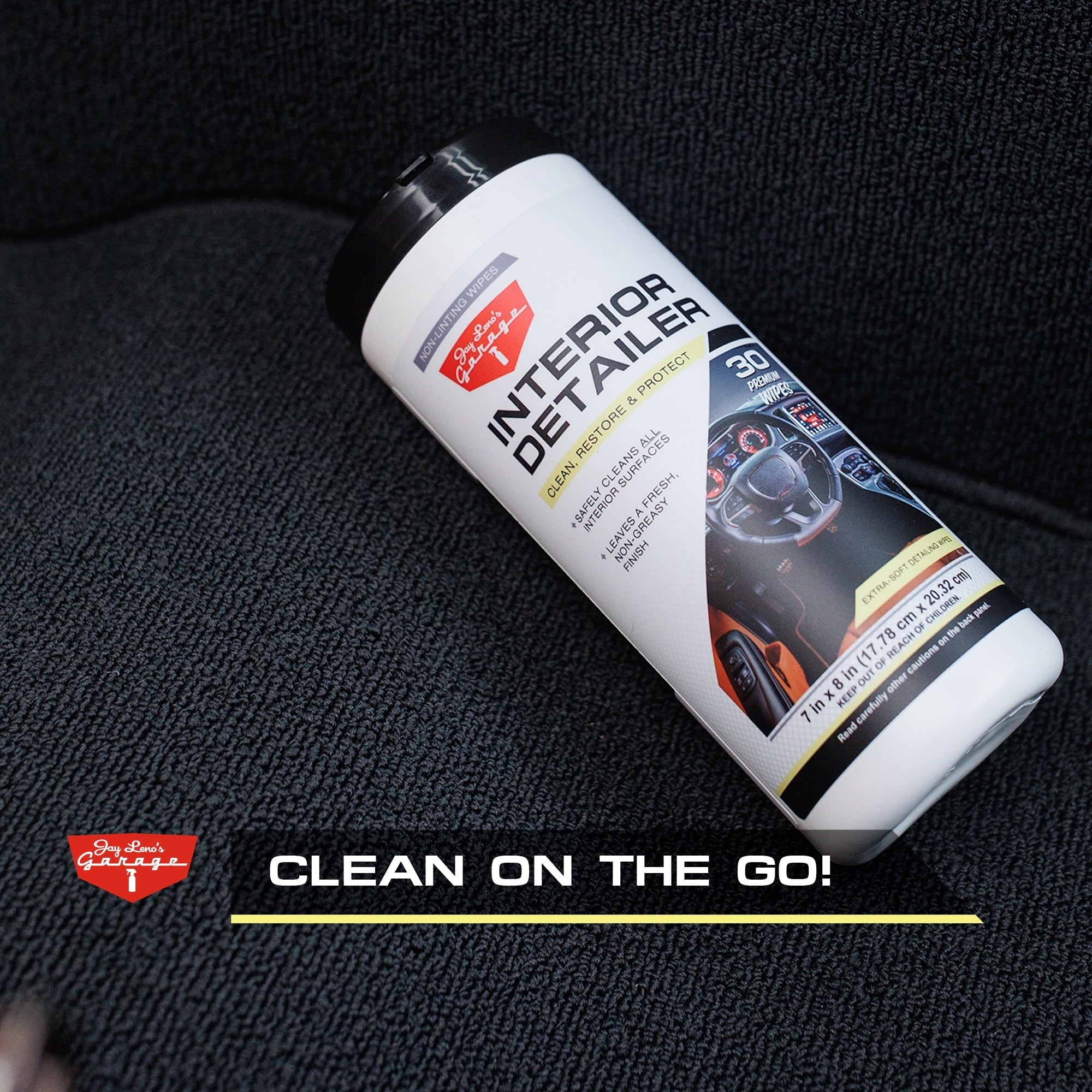 Jay Leno's Garage Interior Detailer Wipes (30 Count) - Clean & Protects Interior Car Surfaces