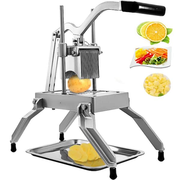 Commercial Vegetable Fruit Dicer 3/16 in. Blade Onion Cutter Heavy Duty Stainless Steel Chopper Tomato Slicer with Tray