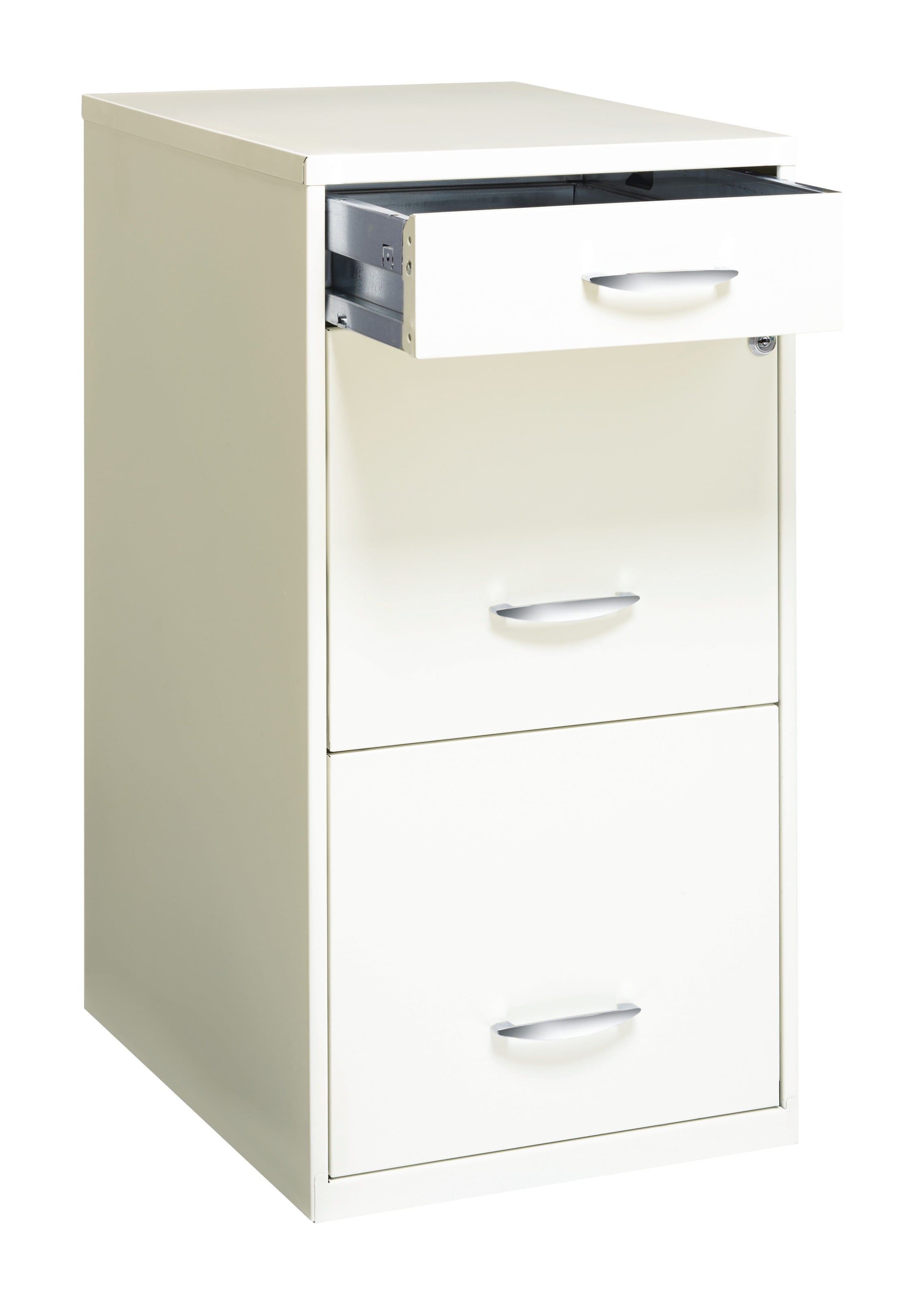 Space Solutions 3 Drawer Letter Width Vertical File Cabinet with Pencil Drawer, White