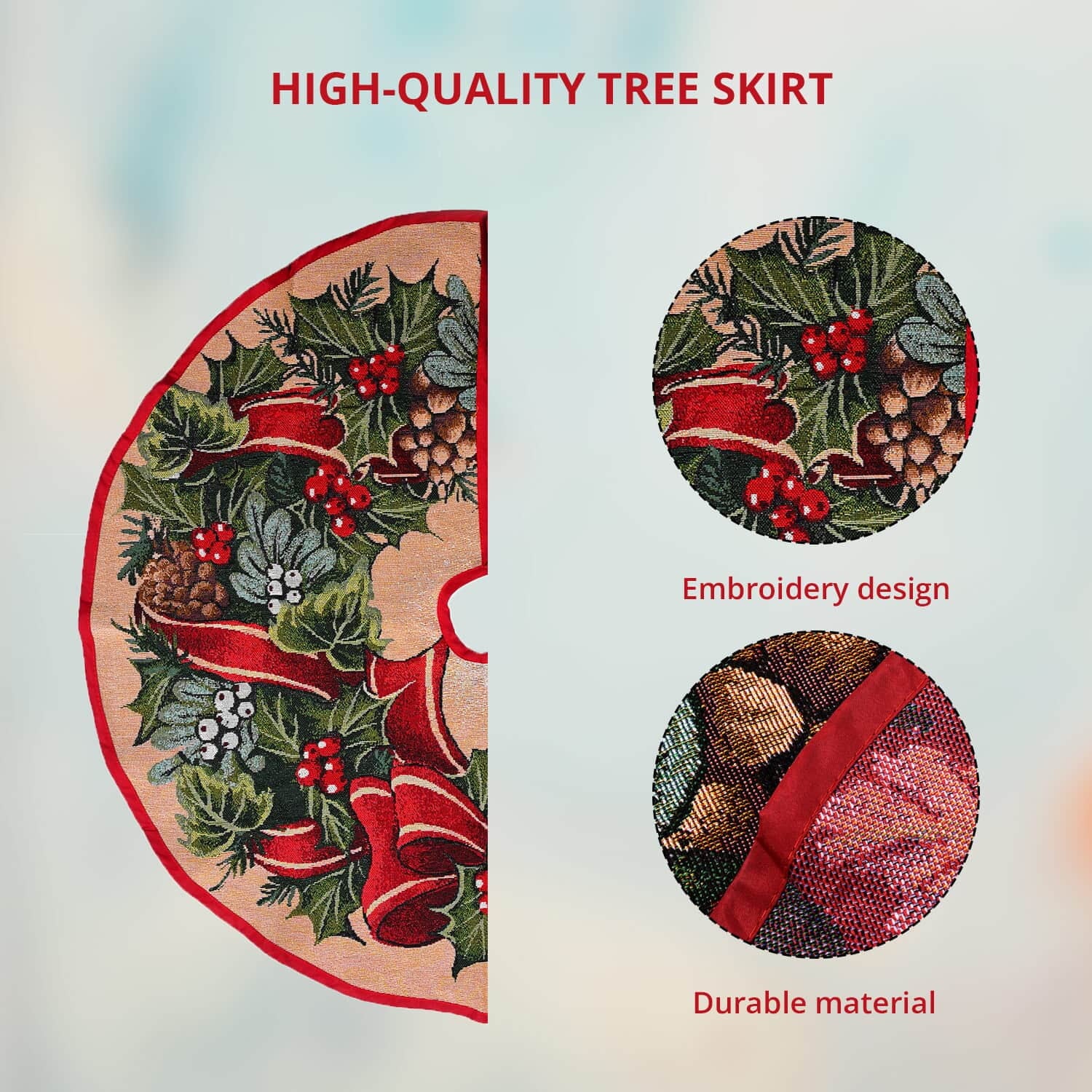 Shop LC Homesmart Women Wreath Christmas Tree Skirt Pine Cone Mistletoe Cotton Polyester Gifts Christmas Gifts