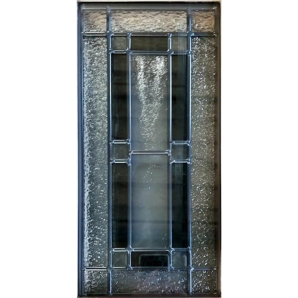 36 in. x 79 in. Unfinished 3-Lite Triple Pane Decorative Glass Mahogany Wood Front Door Slab - FSC 100%