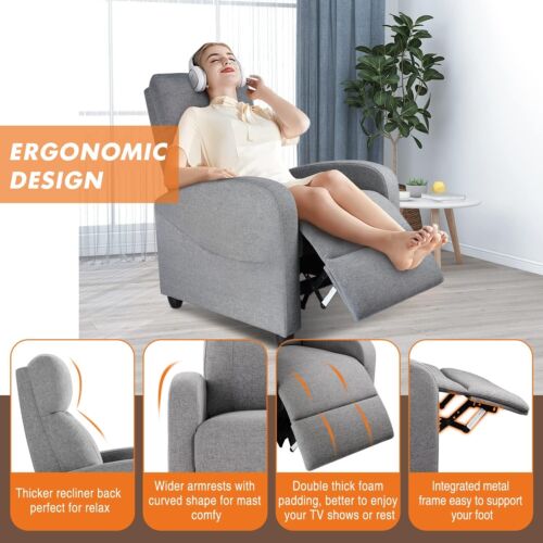 PU Leather Recliner Chair Living Room Massage Single Sofa Home Theater Chairs
