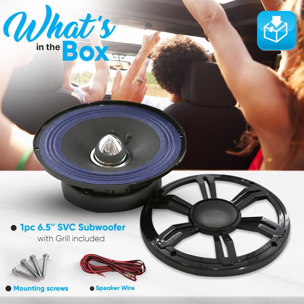 Pyle 6.5'' Single Voice Coil Car Subwoofer - 150 Watts at 4-Ohm Car Audio Powered Subwoofer