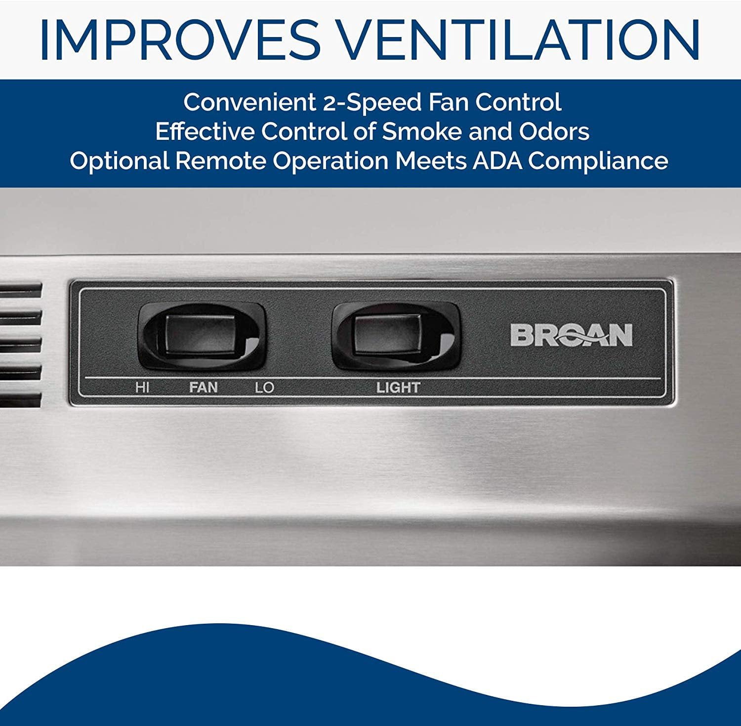 Broan 413004 Stainless Steel Ductless Range Hood Insert with Light, Exhaust Fan, Under Cabinet, 30-Inches