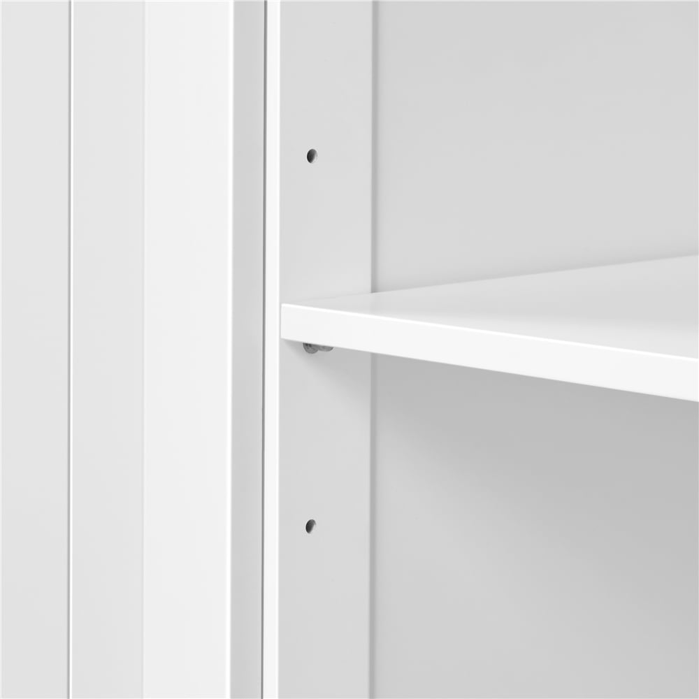 Easyfashion Large Kitchen Island Cart with Stainless steel tabletop, White