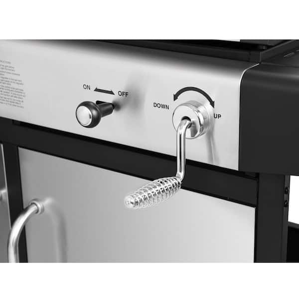 3-Burner Propane Gas and Charcoal Combo Grill in Black with Grill Cover