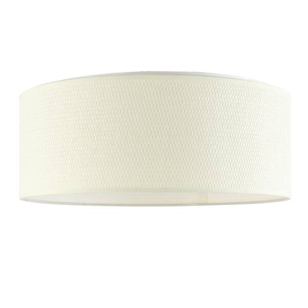 3-Light 15.7 in. Shaded Drum Flush Mount, white