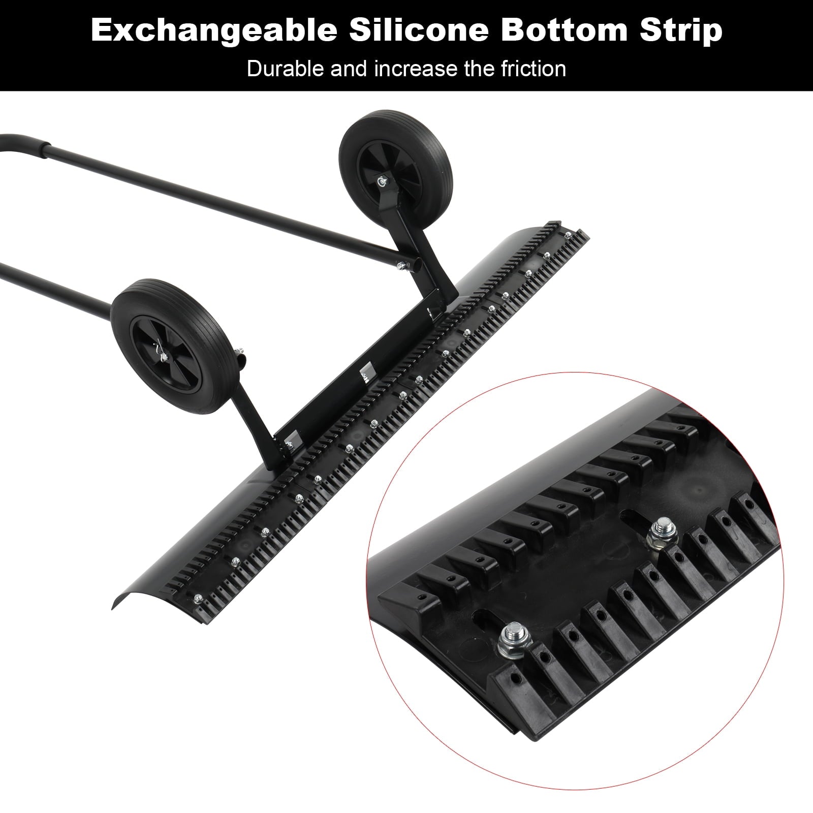 Zimtown Adjustable Wheeled Snow Pusher Wheeled Snow Shovel, Efficient Snow Removal Tool 39