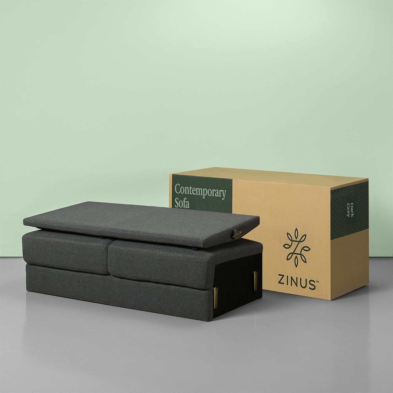 Zinus Ricardo 2-Seater Loveseat, Dark Grey