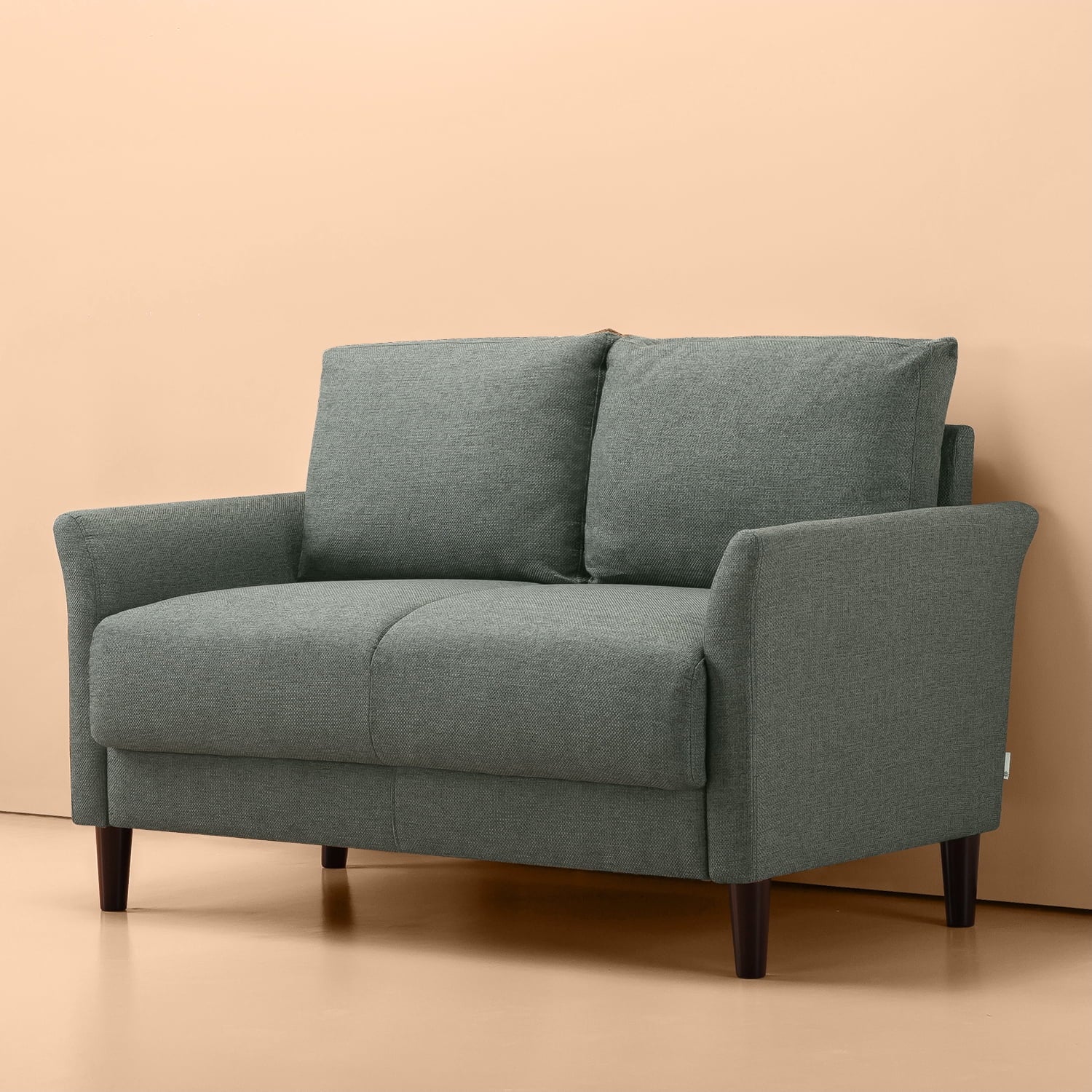 Zinus Jackie 2 Seat Loveseat, Green Stone