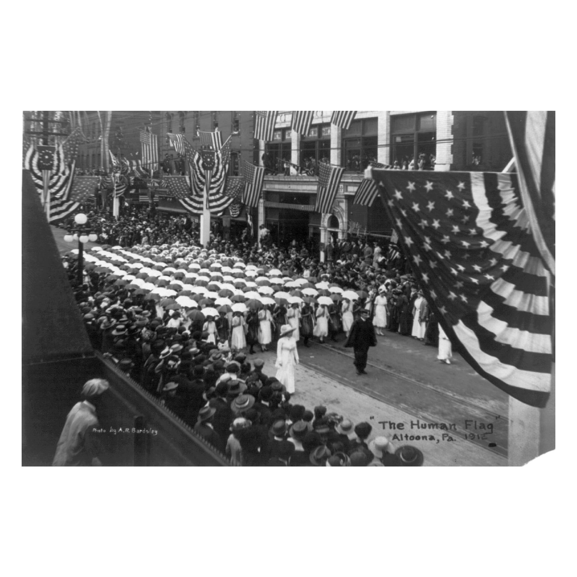 Photo: Human Flag, Altoona, Pennsylvania, PA, 1912, AR Bardsley