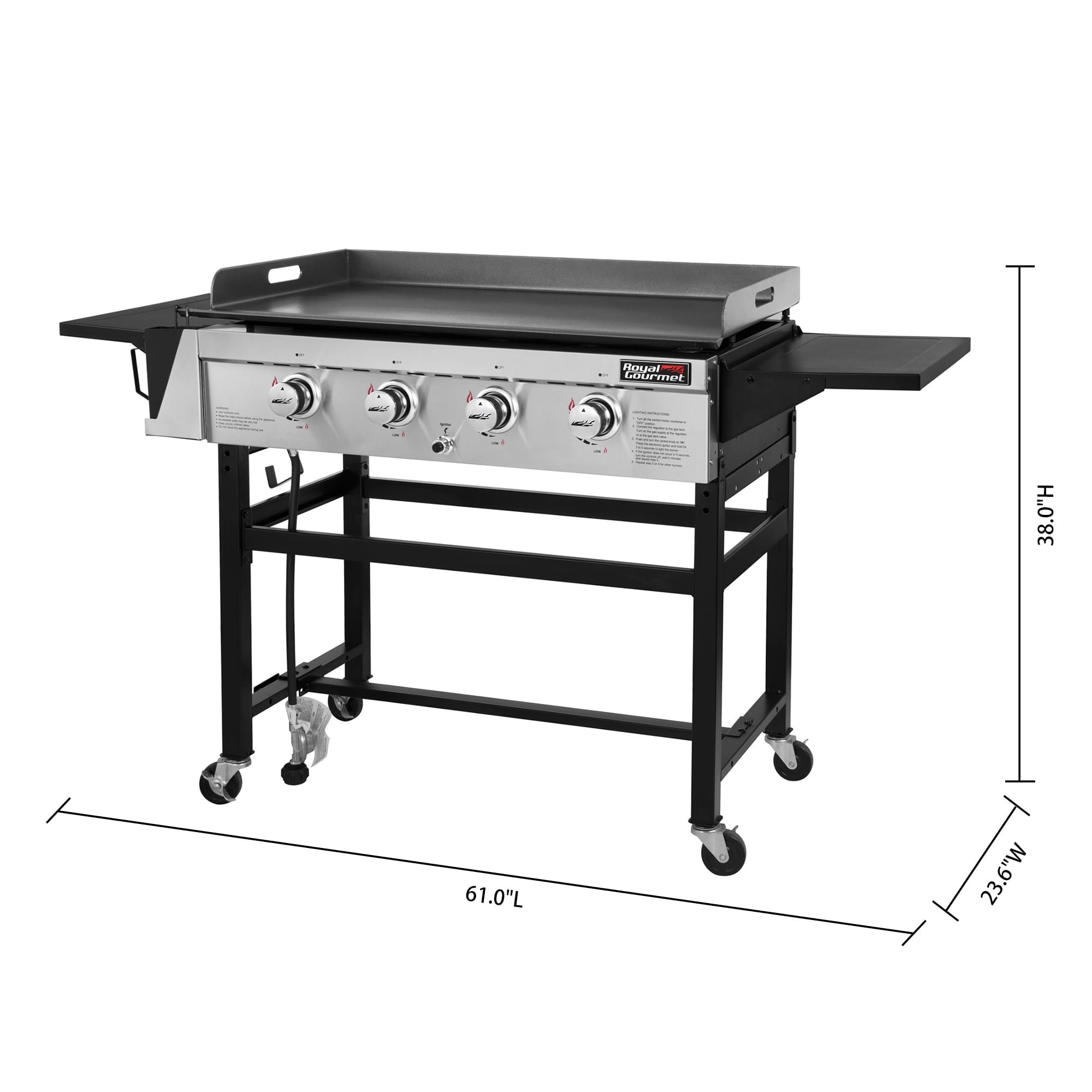 Gourmet GB4001C 4-Burner 52000-BTU Propane Gas Grill Griddle, 36