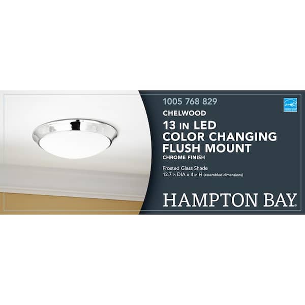 Chelwood 13 in. Chrome Selectable LED Flush Mount