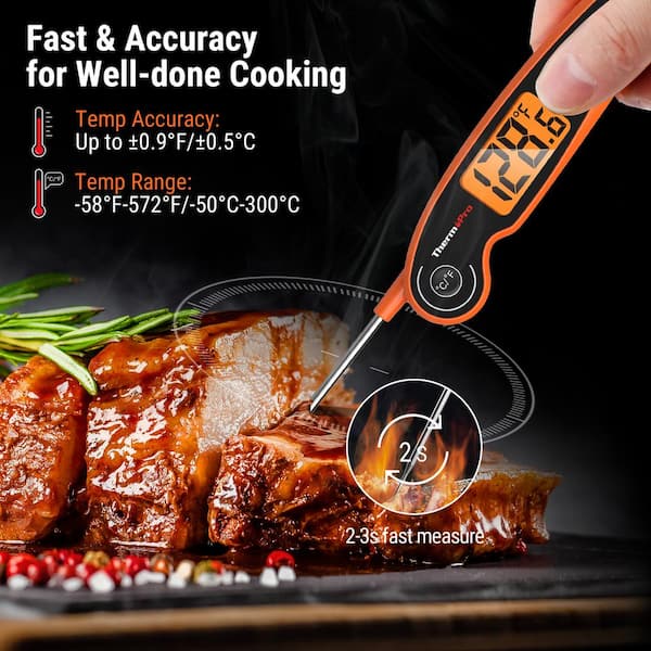 TP605W Waterproof Digital Instant Read Meat Thermometer Food Candy Cooking Kitchen Thermometer with Magnet and Backlight
