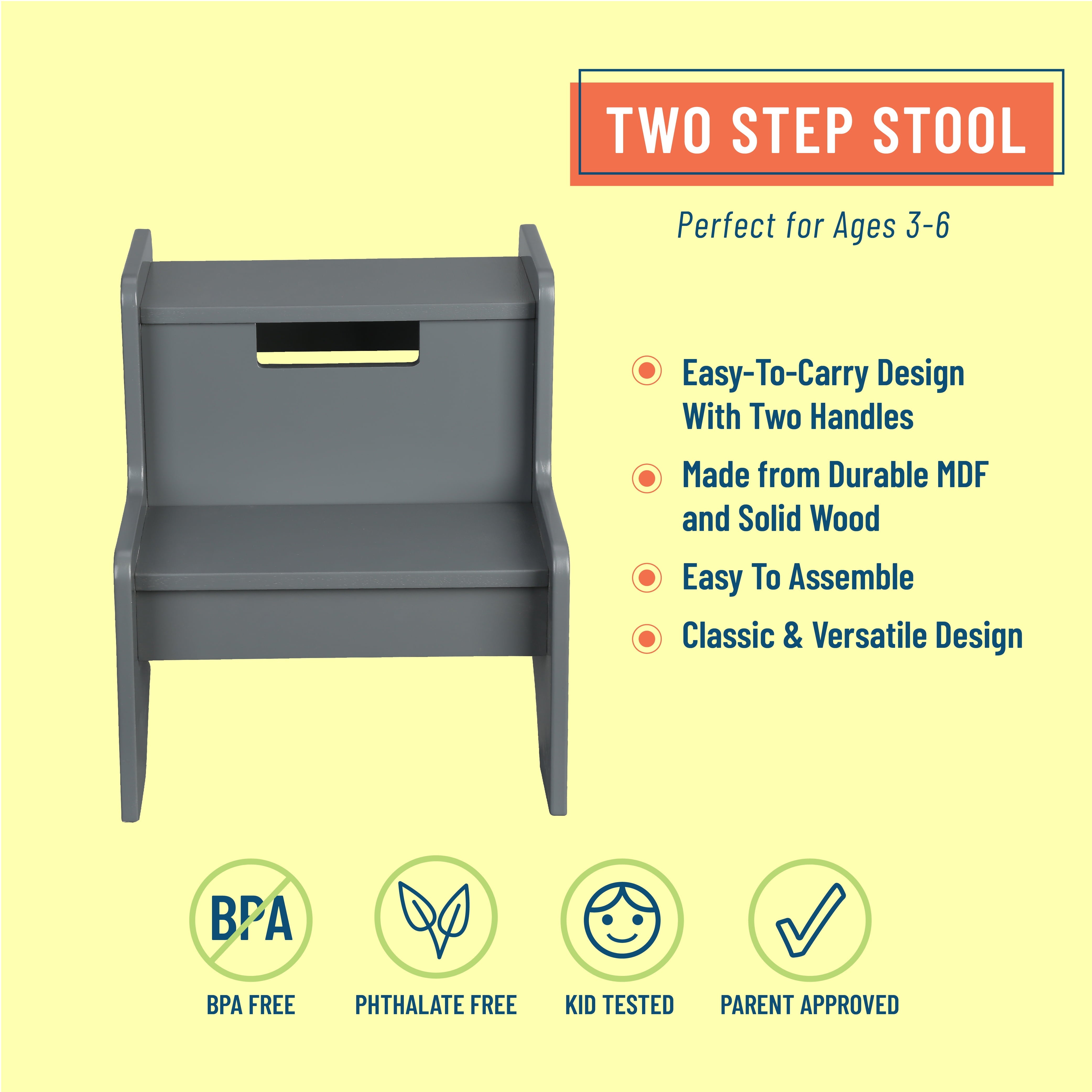 Two Step Stool - Gray