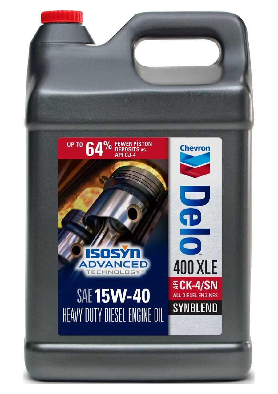 Chevron Delo 400 XLE 15W-40 Synthetic Blend Heavy Duty Diesel Motor Oil, 2.5 Gallons