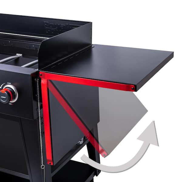 8-Burner Event Propane Gas Grill with 2 Folding Side Tables in Black