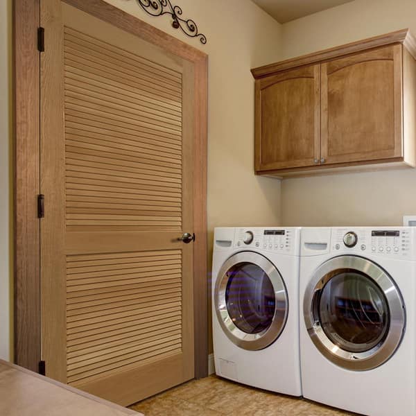 30 in. x 80 in. No Panel Unfinished Full-louvered Solid Core Pine Interior Door Slab