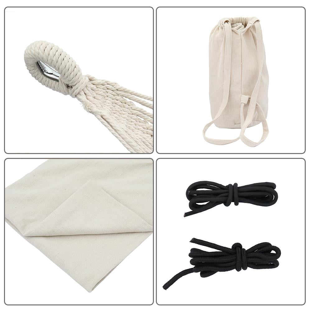Winado Polyester Cotton Hammock, Natural Rope 200*150Cm,Beige