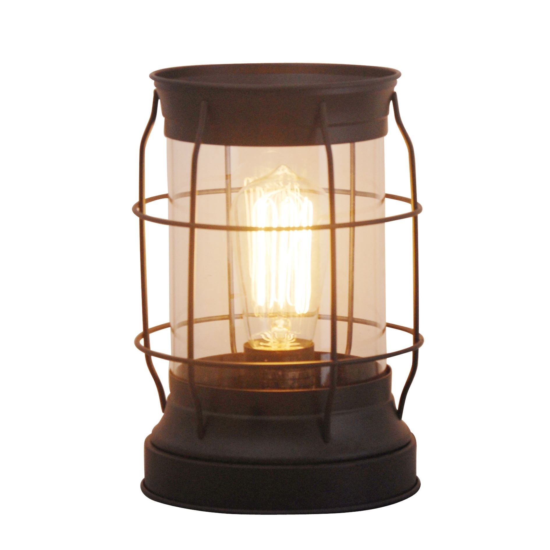 Better Homes & Gardens Modern Bronze Metal & Glass Edison Lantern 9