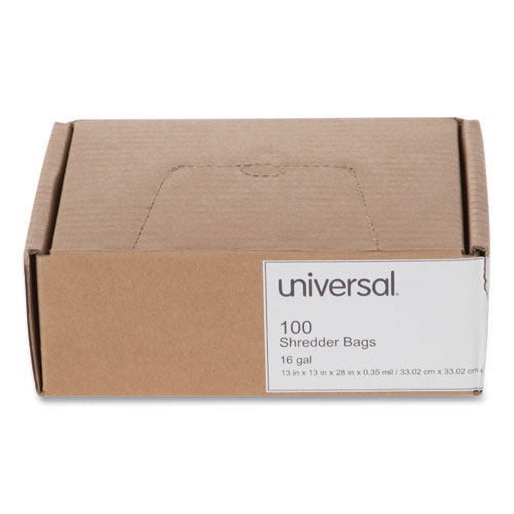 Universal UNV35947 16 Gallon Capacity, High-Density Shredder Bags - Clear (100/Box)