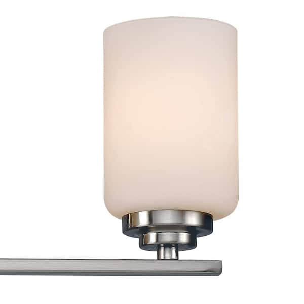 Mod Pod 22 in. 3-Light Polished Chrome Bathroom Vanity Light Fixture with Frosted Glass Cylinder Shades