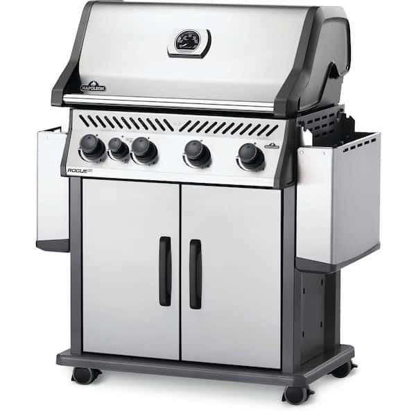 Rogue 4-Burner Propane Gas Grill with Infrared Side Burner in Stainless Steel