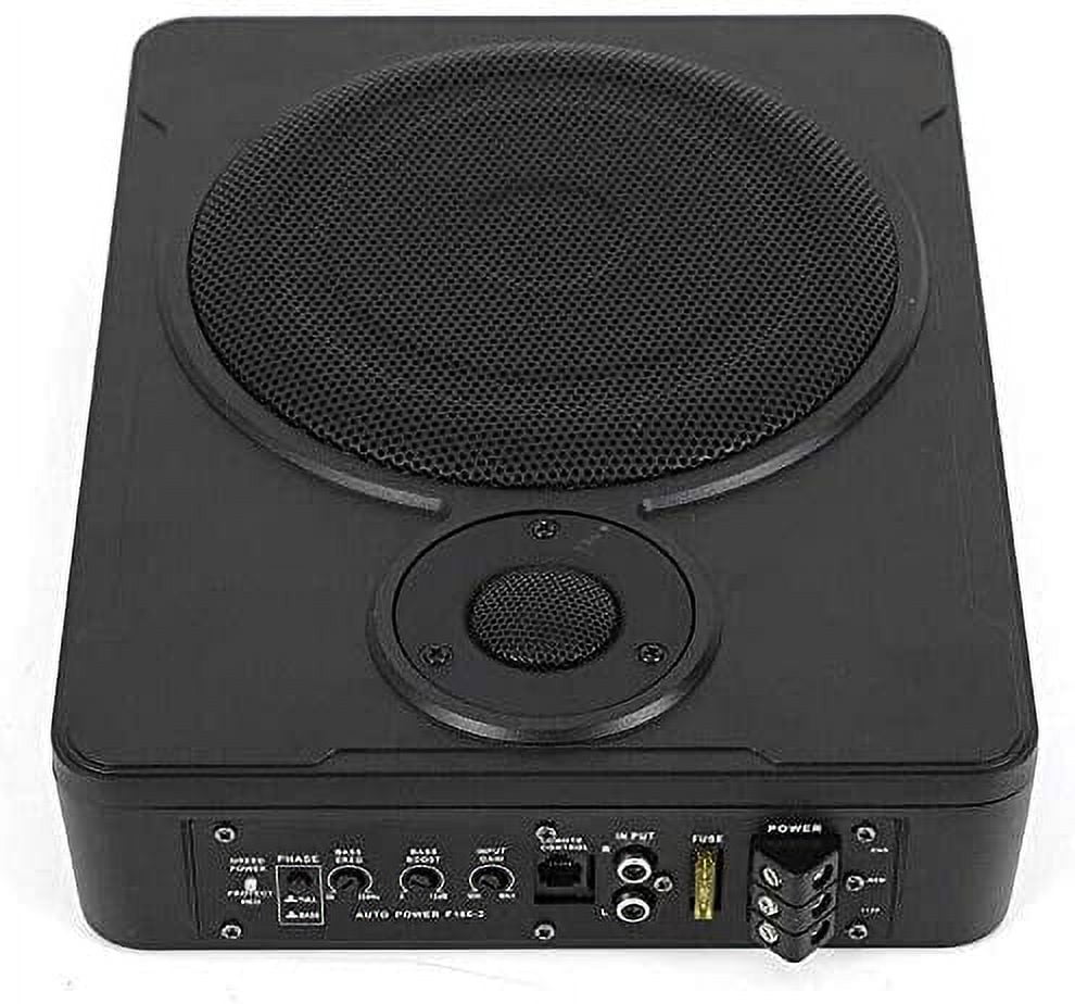8'' Under-Seat Active Car Subwoofer Audio Speaker Bass Amp Sub Box Slim 600W Subwoofer Sub Audio Amplifier 600W