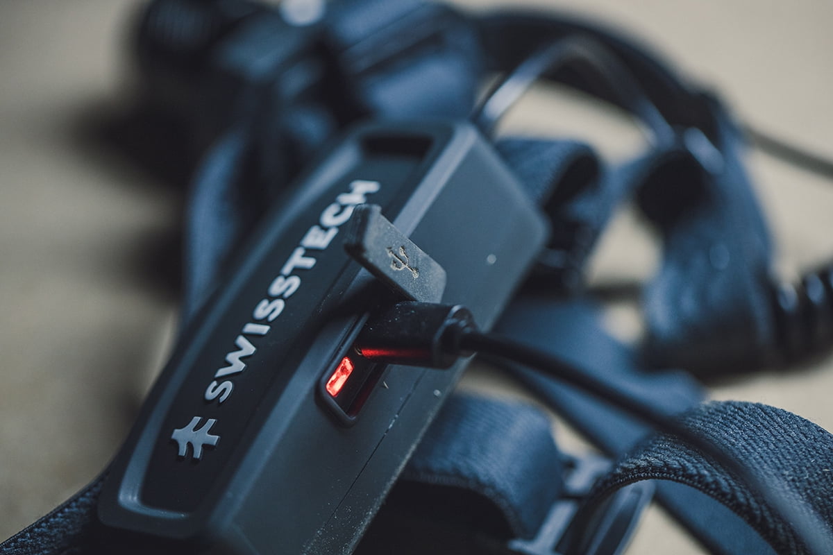 Swiss Tech Rechargeable 500 Lumens LED Headlamp, IPX4 Weatherproof, UV Blood Tracker