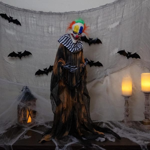 70.75 in. Spooky Blue Skull Graveyard Halloween Door Decoration