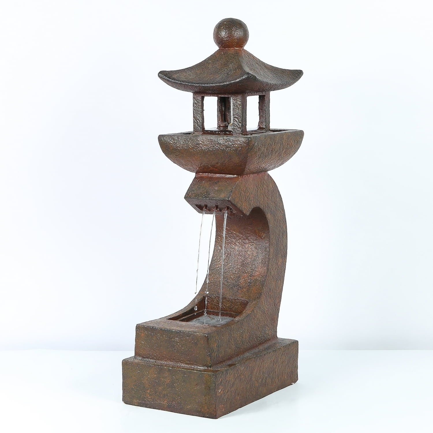 Asian Pagoda 30.9in. H Fountain with LED Light