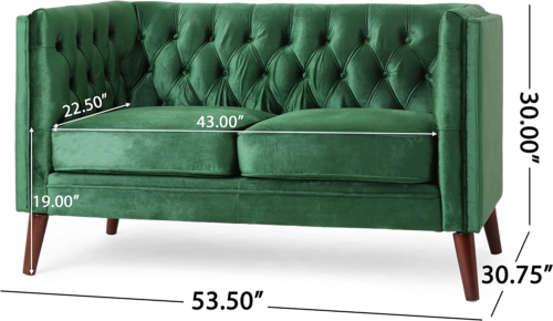 Holasek Love Seats, Emerald + Brown