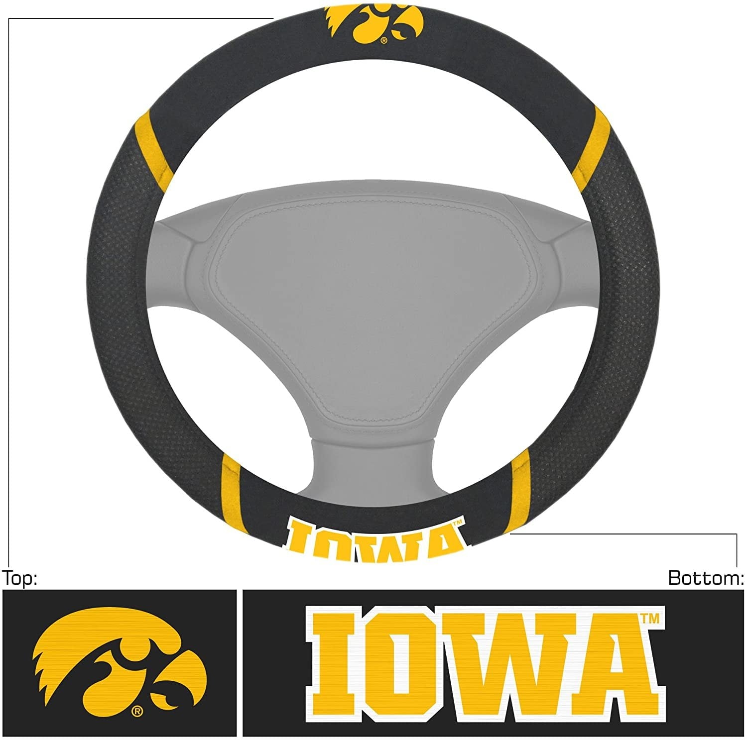 Fanmats University of Iowa Steering Wheel Cover - 14903