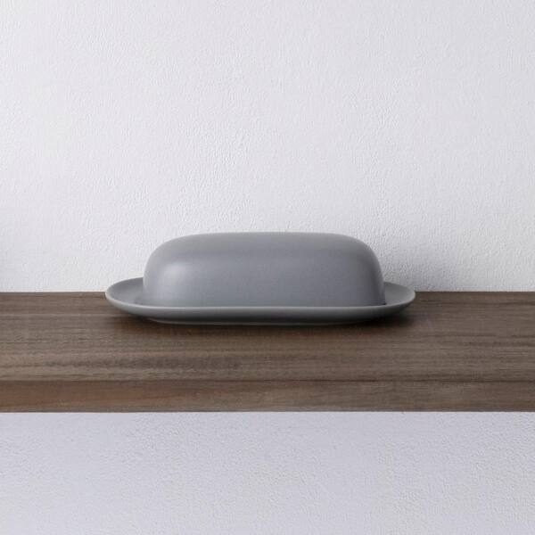 Colorwave Slate Grey Stoneware Covered Butter 8-1/2 in.