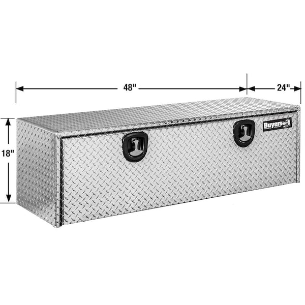 18 in. x 24 in. x 48 in. Diamond Plate Tread Aluminum Underbody Truck Tool Box