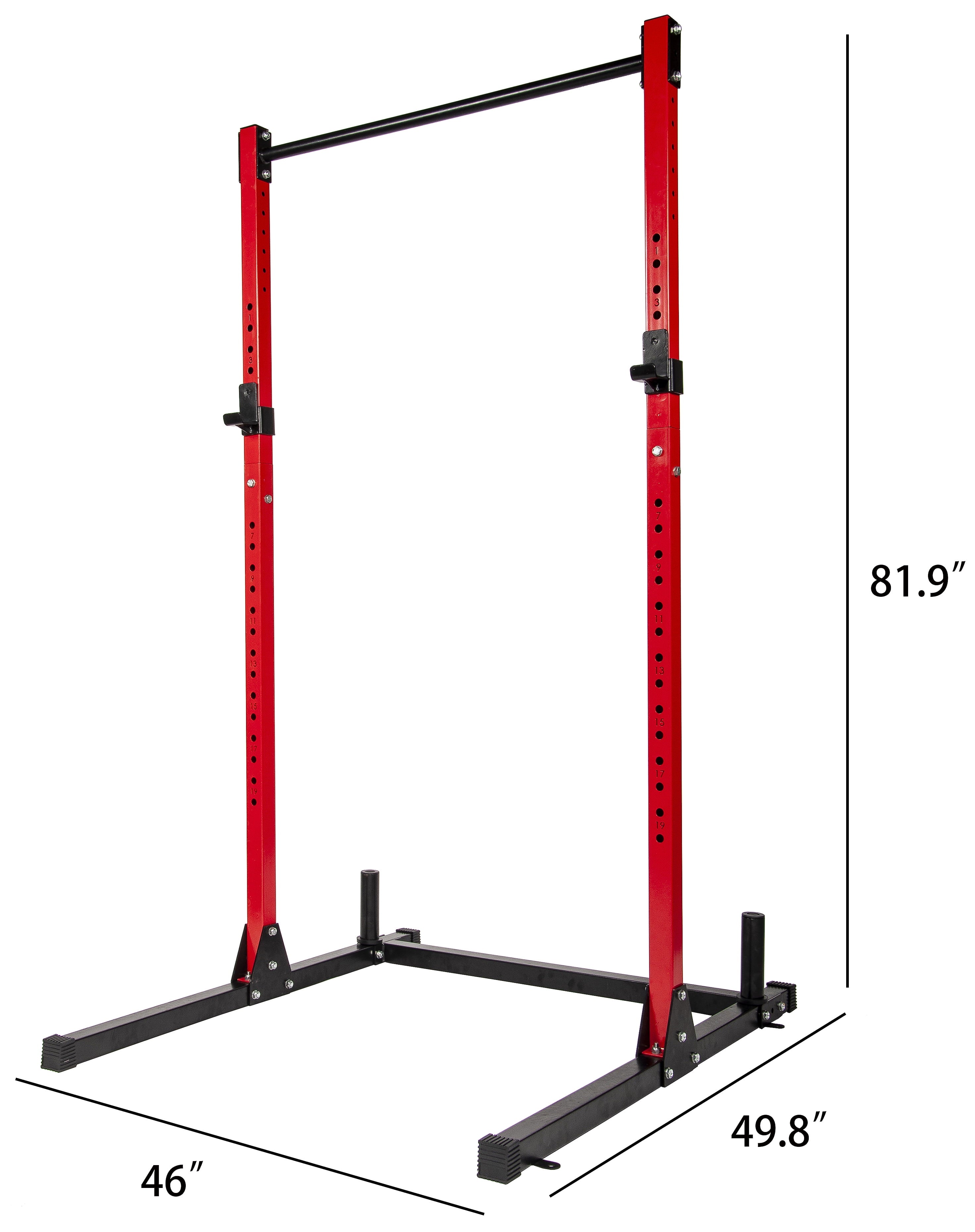 BalanceFrom Multi-Function Adjustable Power Rack Exercise Squat Stand with J-Hooks and Other Accessories, 500lb Capacity