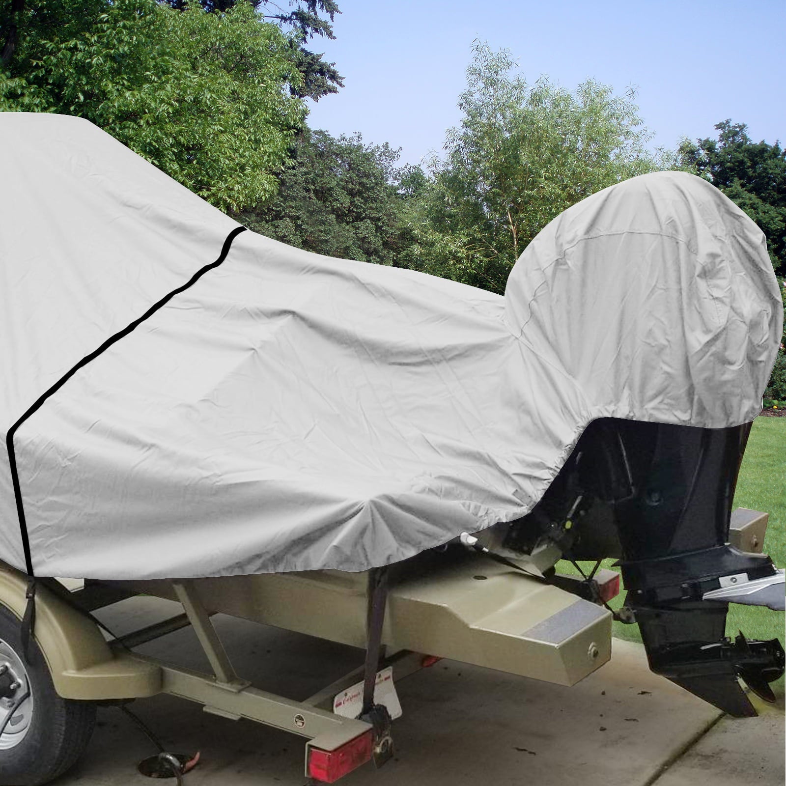 RVMasking 1200D Middle Center Console Boat Cover Waterproof Heavy Duty Boat Cover for Center Console Boat Fits 17'-19' Length, Beam Width up to 102