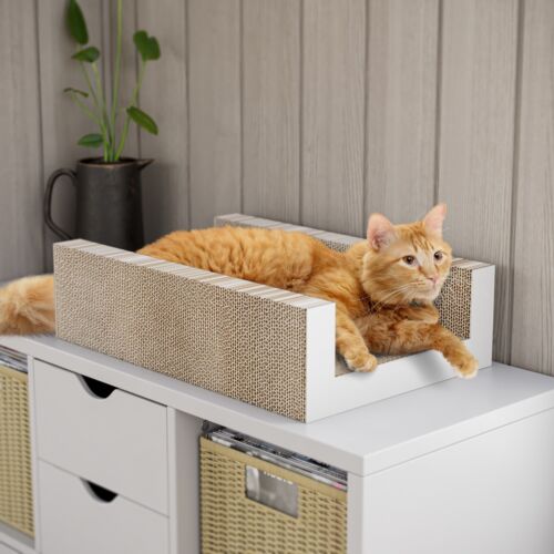 WAY BASICS Premium Cat Scratcher U-Shaped Scratch Pad Lounge Bed